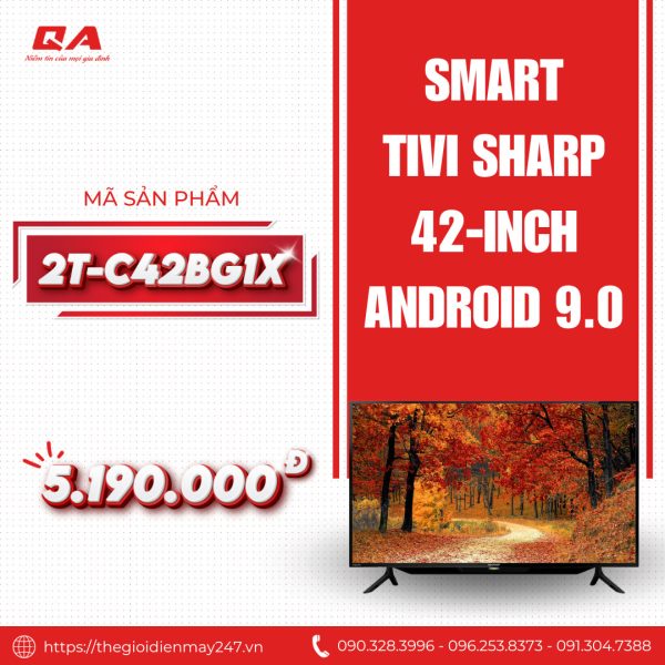 Android Tivi Sharp 42 inch 2T-C42BG1X Full HD (Có tìm kiếm bằng giọng nói)
