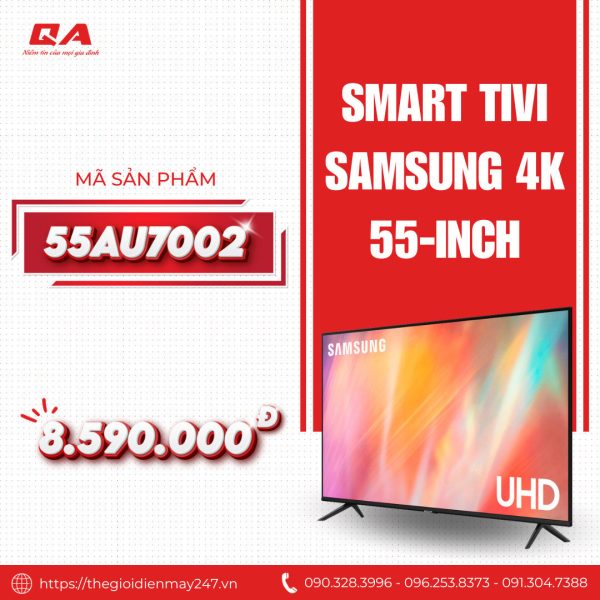 Smart Tivi Samsung 4K 55 inch 55AU7002 (UA55AU7002)