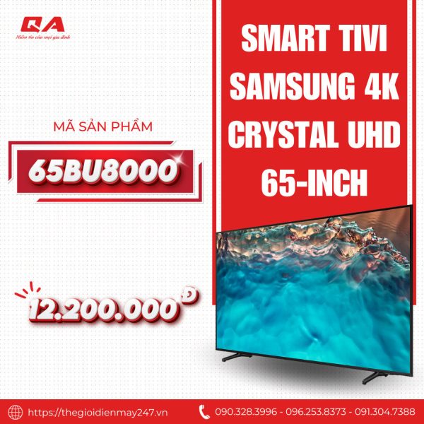 Smart Tivi Samsung 4K Crystal UHD 65 inch 65BU8000 (UA65BU8000)